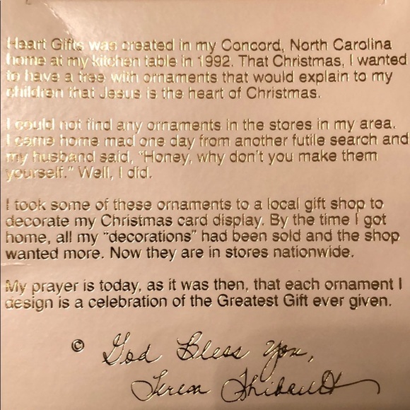 HEART GIFT HANDPAINTED ORNAMENTS Teresa THIBAULT - Picture 4 of 4